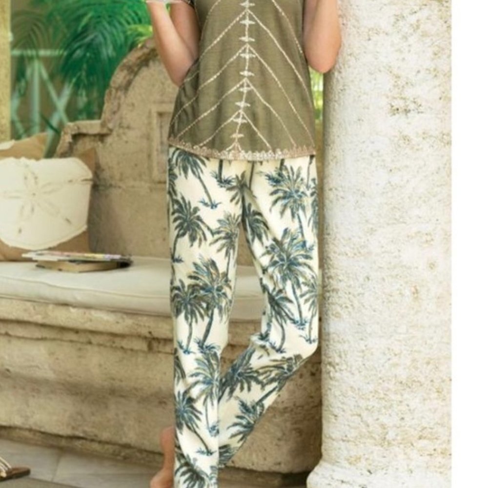 SOFT SURROUNDINGS ‎ tropical palm leaf pants